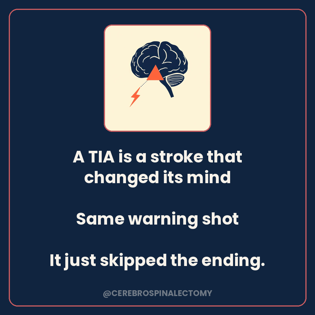 A TIA is a stroke that changed its mind
