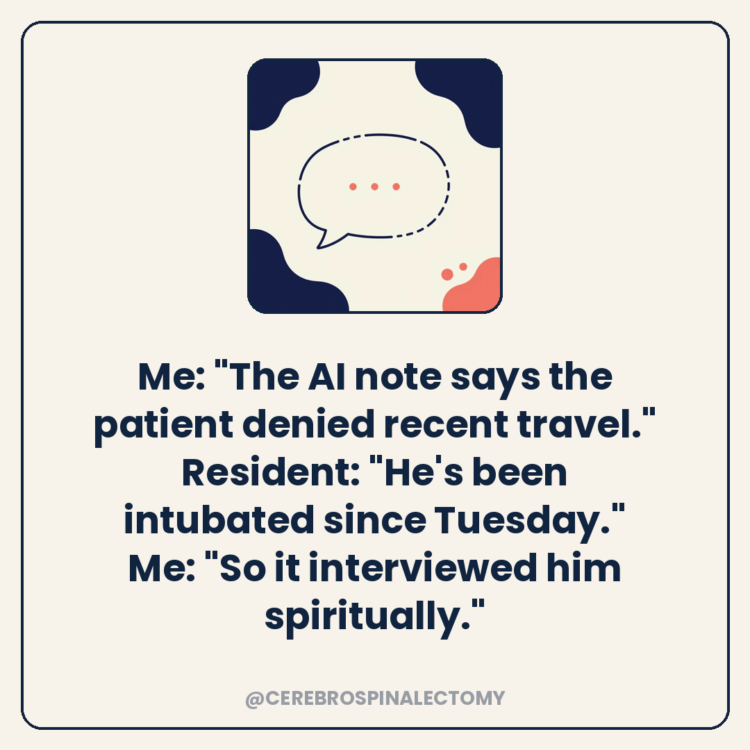 Me: "The AI note says the patient denied recent travel.