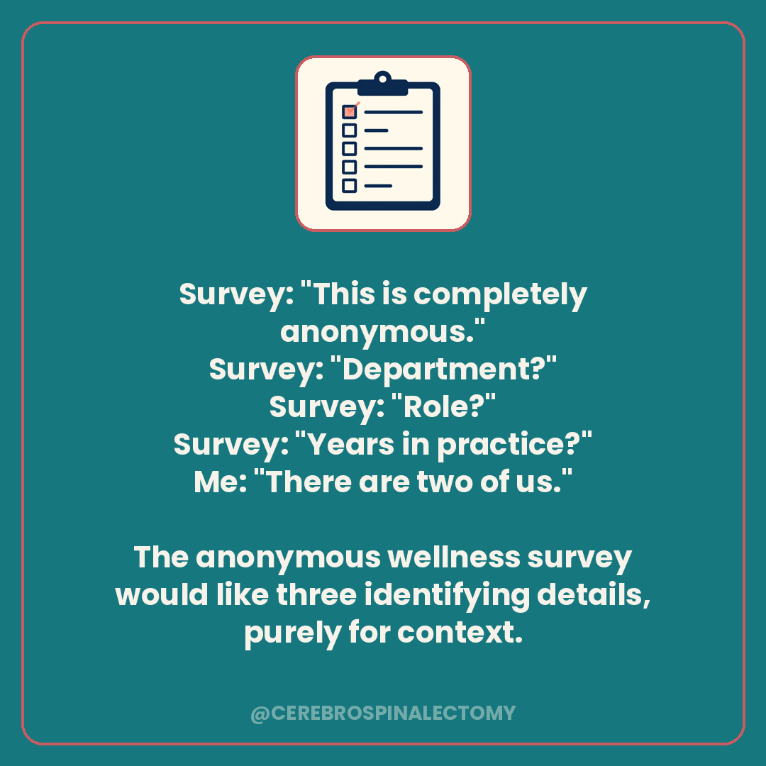 Survey: "This is completely anonymous.